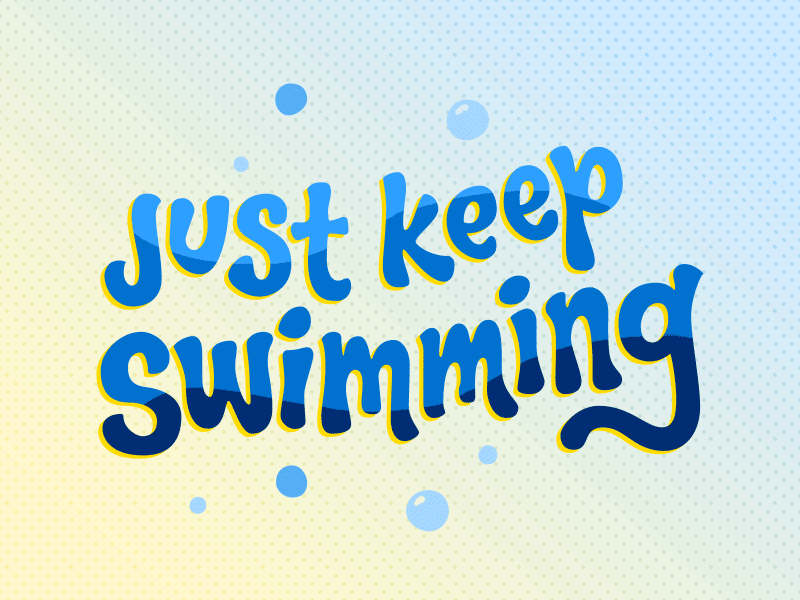 Just Keep Swimming disney finding nemo ios stickers just keep swimming lettering typography