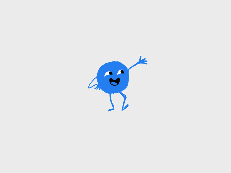 Character Button experiment animation blue button character design emotion gif ui