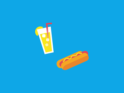 Summer Lemonade 2d blue drink food hotdog illustration lemonade lunch summer vector