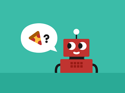 Pizza Bot 2d ai assistant bot chat food helpful illustration pizza robot vector