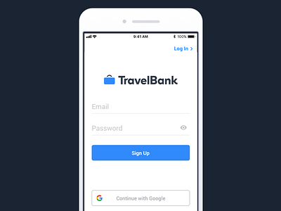 TravelBank Sign Up Page