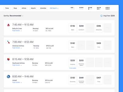 New Flight Booking Display