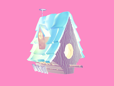 Cozy Bird Home 3d art bird blender3d blue design drawing house illustration oculus rift pink sculpture virtual reality