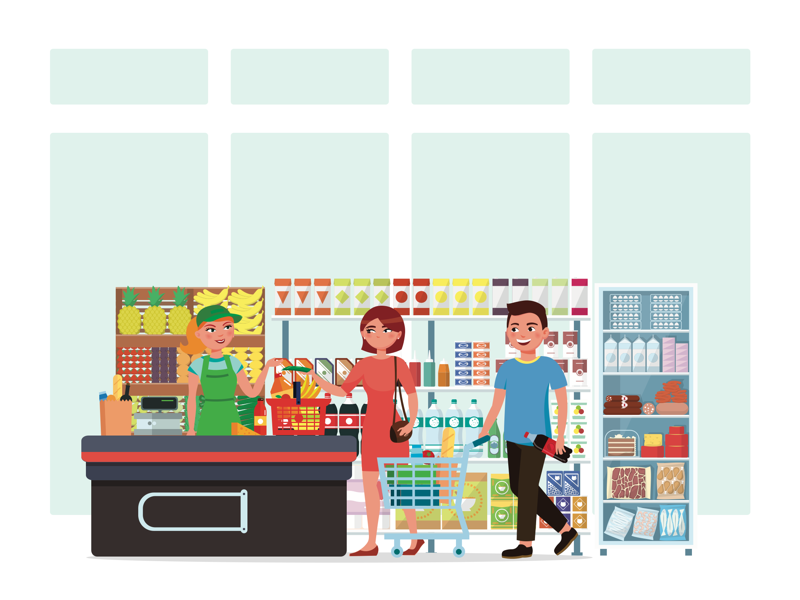 Point of sale illustration graphic design ux ui ux design ui design web design cashier supermarket retail point of sale pos