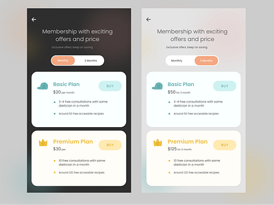 Health App membership plans app design minimal typography ui ui design