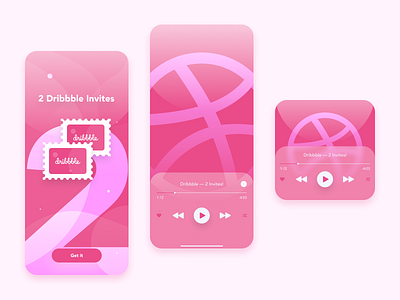 2 Dribbble Invites app design application candies candy caramel dribbble dribbble invite events free ice cream interface invite invite app invites mobile mobile app music music player ui ui design