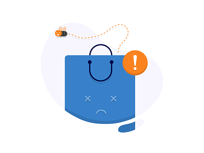 Empty Shopping Bag affinitydesigner app bag bee design empty error icon illustration logo mobile sad shopping ui ux vector