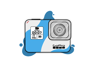GoPro 2d action camera gopro icon illustration lens logo procreate splash water