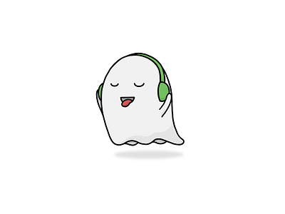 Chilled Ghost chill drawing ghost happy headphone icon illustration logo music procreate