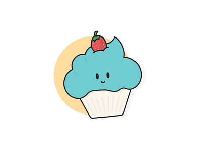 CupCake cake character cup cupcake cute icecream icon illustration logo procreate strawberry