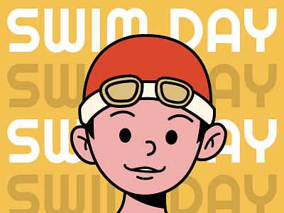 Swim day design illustration logo sport swim