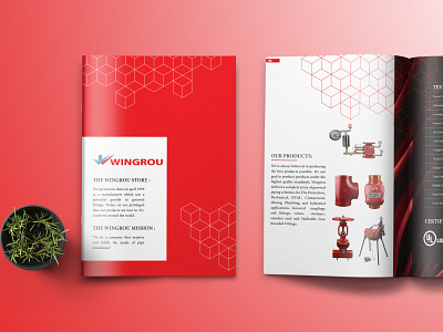 Red- brand brochure branding brochure design graphic design newsletter print design