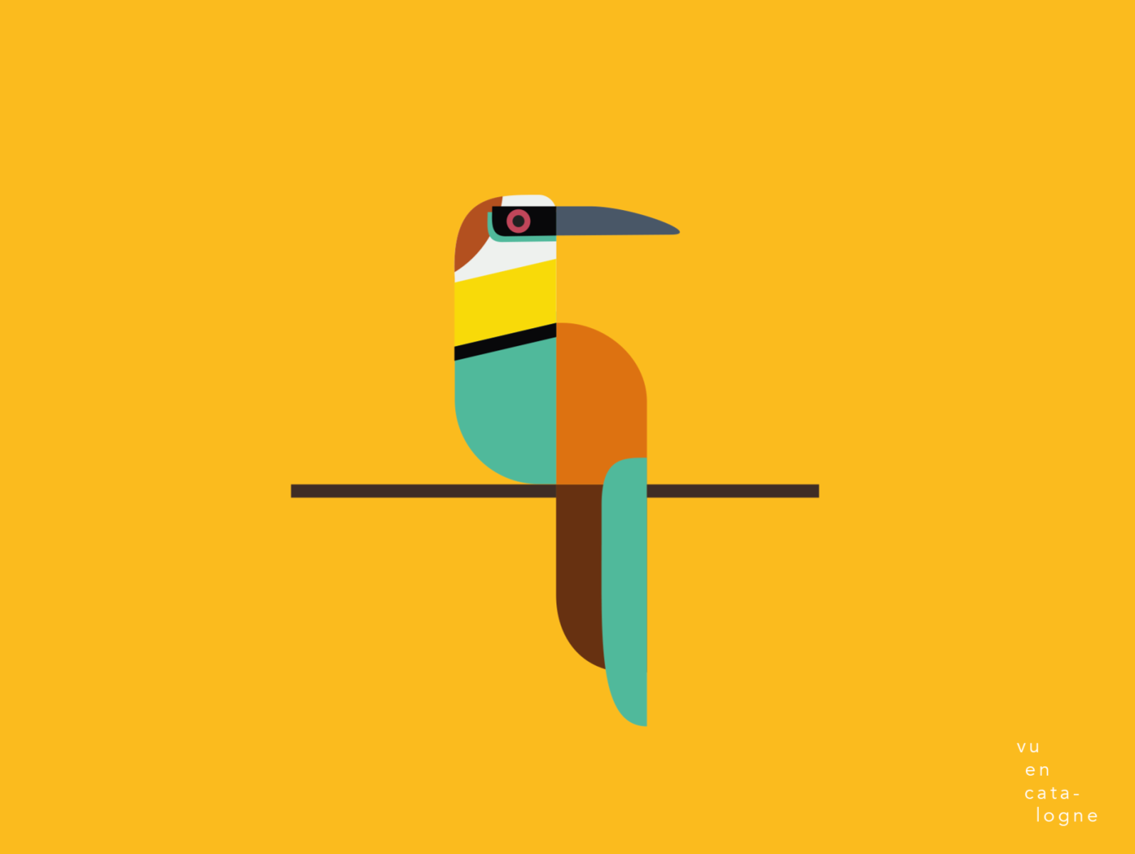 Affiche n°01 Oiseau Càtar bird illustration poster