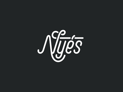 Nyes Logotype brand lettering line logo logotype modern simple typogaphy