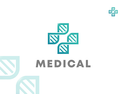 Medical Dna Logo brand branding clinic cross design health health app healthcare hospital hospitality line logo logogram modern pharmacy simple