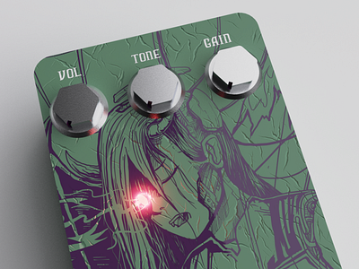 Your Waifu was here 3d effect guitar industrial pedal product