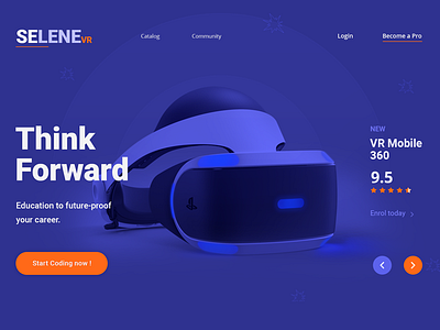 Selene VR corporate theme landing page portfolio template design ui ux web design