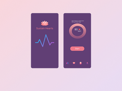 Sustain Hearts app design graphic design heartrate monitor heartrate monitor mockups hearts ui ui mockups ux vector