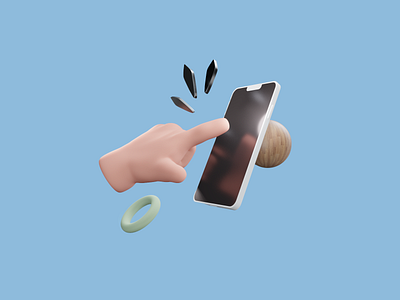Digital dependency 3d blender hand illustration illustrator iphone