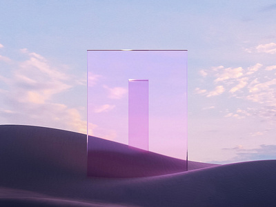 Sahara 3d blender branding cycles desert glass illustration purple