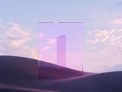 Sahara 3d blender branding cycles desert glass illustration purple