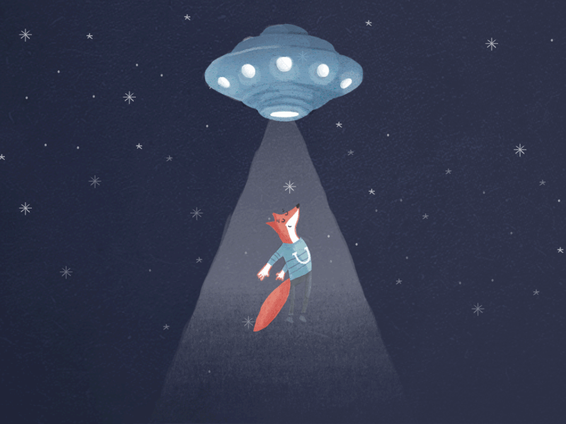 Be Found! debut fox illustration rep space stars texture ufo