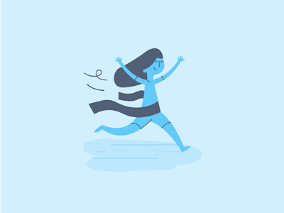 I'm Blue Da ba di da ba da blue color flat illustration line runner