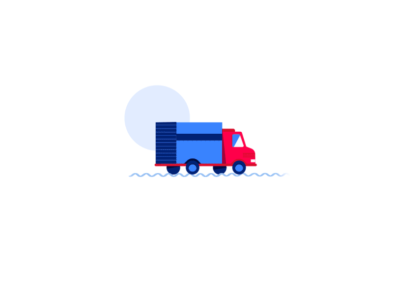 Unused assets - Truck animation blue design illustration motion moving red truck