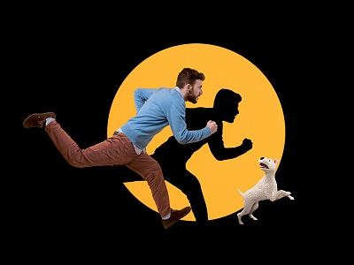 Filipe, Significa's Tintin dog montage photoshop run tintin yellow