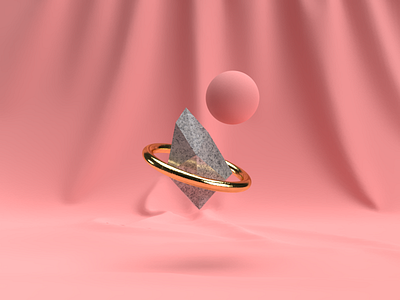 Random 3D Tests on Dimension 3d adobe design dimension flat gold illustration light motion photoshop pink render rendered