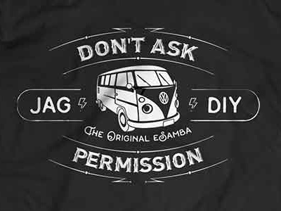 "Dont Ask Permission eSamba VW" tshirt for Youtuber Jehu Garcia esamba jehu garcia shirt shirt design tshirt volkswagon vw vw samba youtuber