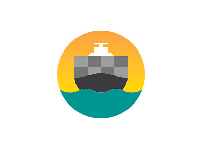 Cargo Ship Illustration boat cargo cargo ship graphic design icon illustration logo ocean oceanliner ship sunrise sunset travel vector