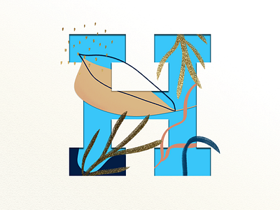 36 Days of Type 2022 - Letter H 36 days of type 36days h 36daysoftype 36daysoftype09 abstract alphabet character custom type design foliage font design h letter letter h lettering logo type type design typeform typography