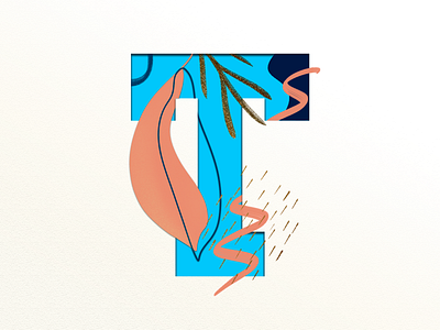 36 Days of Type 2022 - Letter T 36 days of type 36days t 36daysoftype abstract alphabet design foliage font design leaf leaves letter letter t lettering logo pattern t type type design typemark typography
