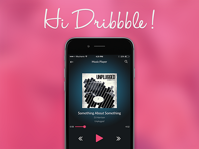 Hi Dribbble! app freebies ios mobile music music player player psd ui ux