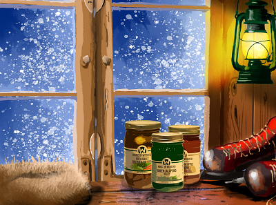 Cozy Winter branding illustration photoshop