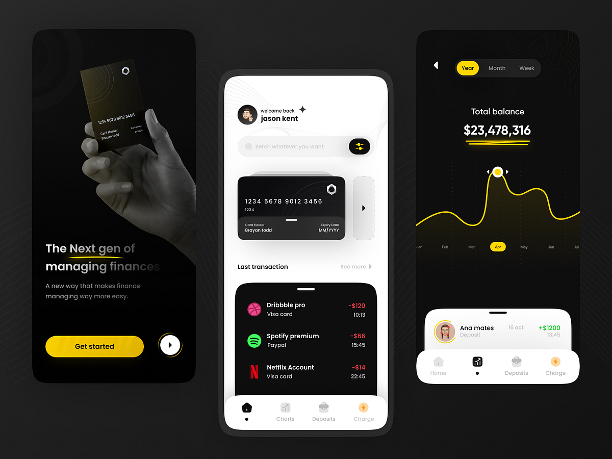 Finance Mobile App by Mahdi khalilpour on Dribbble