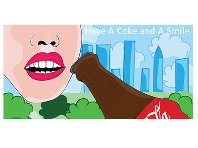 Coke And A Smile digital illustration