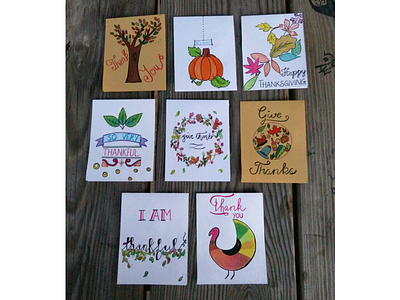 Thanksgiving cards and paper pen