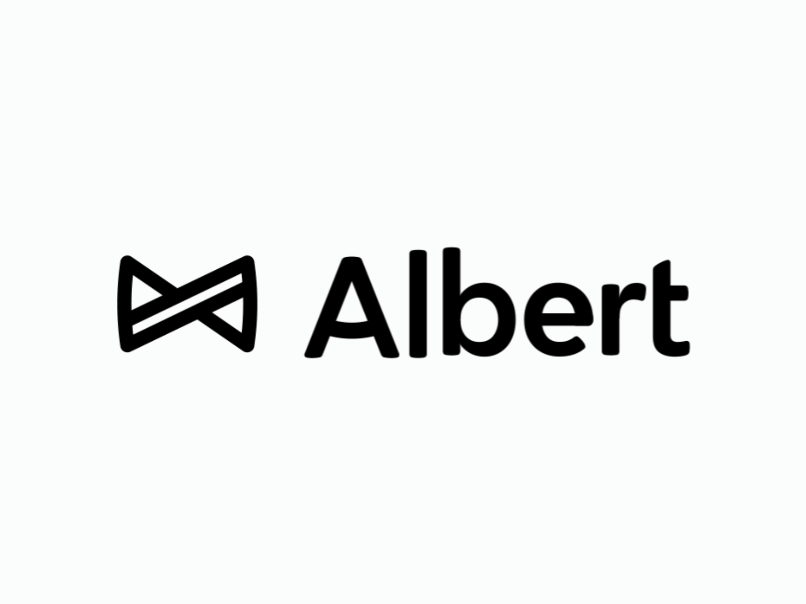 Albert logo animation albert animated logo animated type app bowtie clean finance fintech logo logotype typography