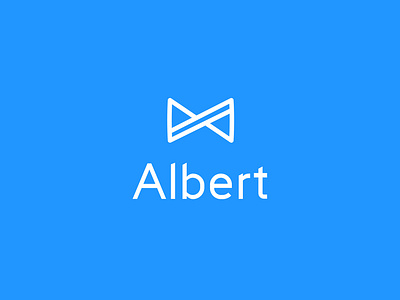 Albert Logo app bowtie branding genius logo saving