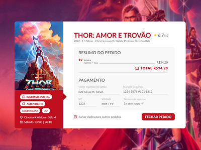 Checkout page - Movie theater design ui ux web web design