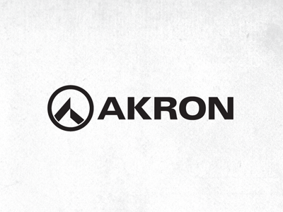 AKRON AEROSPACE black and white corporate identity logo shadowy spoooooooooooooooky
