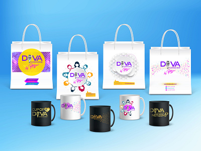 DIVA Brand Merchandise bag brand branding corporate design diva diva karaoke dribbble goodie bag indonesia karaoke merchandise mock up mug package portofolio print product souvenir stationery
