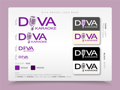 DIVA Brand Logo brand branding business corporate design diva diva karaoke dribbble graphic identity indonesia karaoke logo mark mock up music print rossa stationery typhography