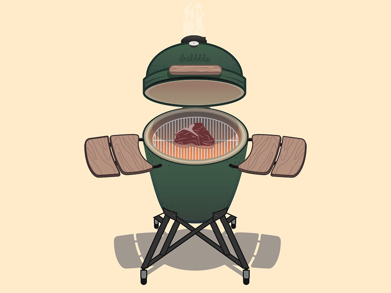 Steak N Celebrate woo first shot grilling illustration vector