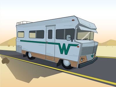 Winne for the Win drive illustration illustrator road trip travel vacation please vector vehicle winnebegos