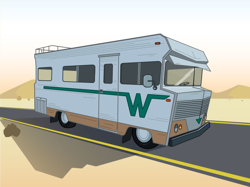 Winne for the Win vehicle vacation please travel road trip drive illustration illustrator vector winnebegos