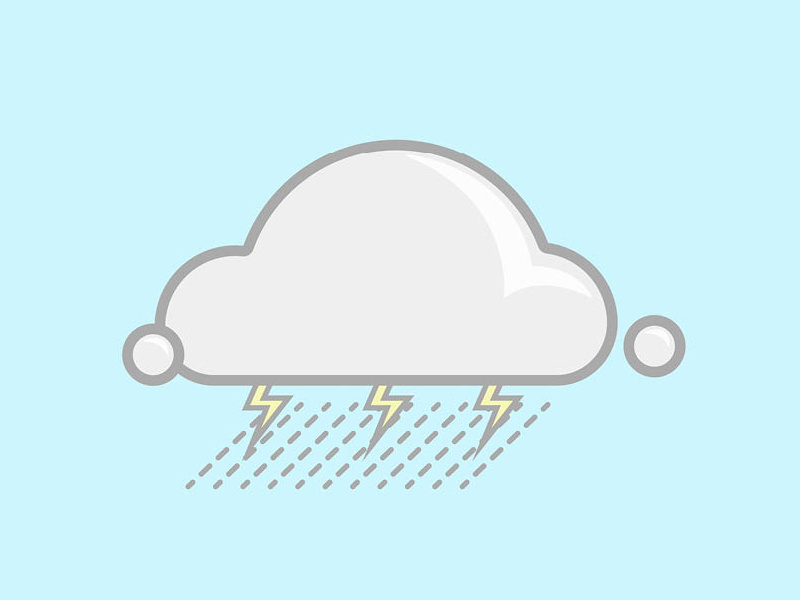 RAIN FOR DAYS simple vector illustration rain lighting thunder