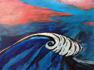 "6pm Wave" abstract art artcherstories artist colorful ocean wave